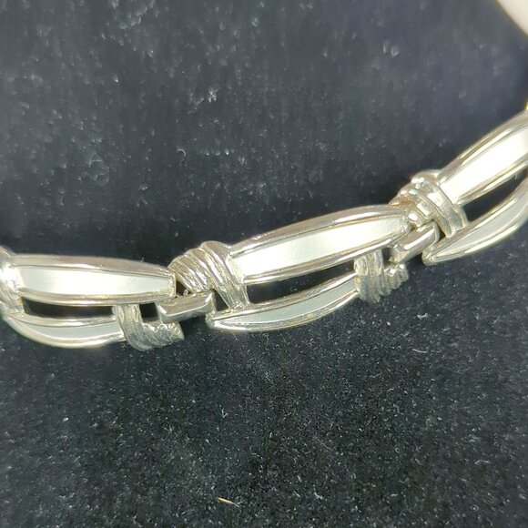 Vintage Silver-Tone Link Choker Necklace With Adjustable Chain - Picture 2 of 5